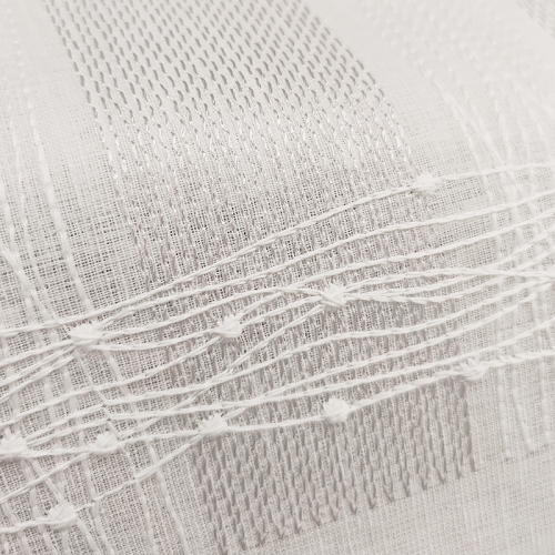 visillo blanco y plata bordado tendina cortina