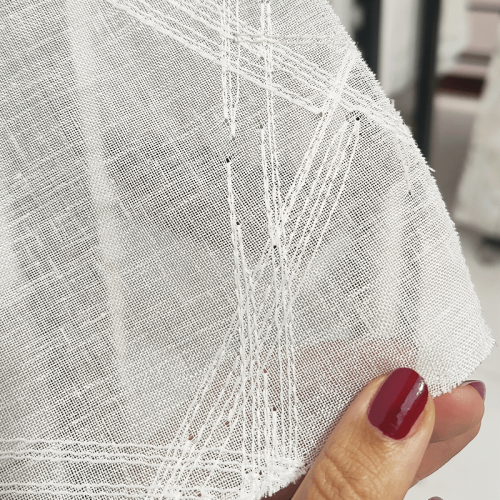 tejido cortinas dibujo blanco