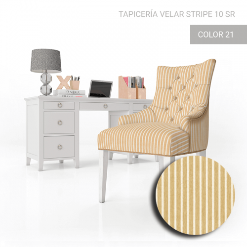 sillon tapizado con tejido rayas