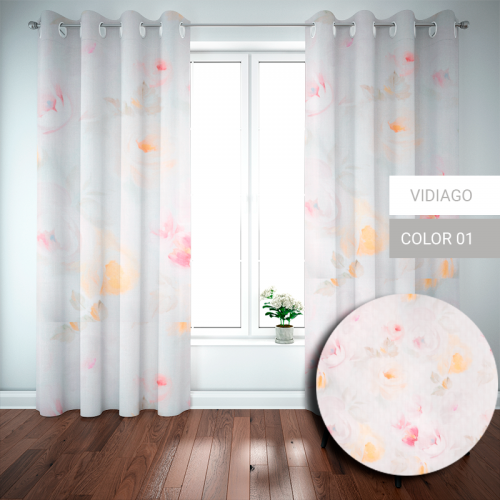 Visillo Vidiago · Floral · 3 Colores